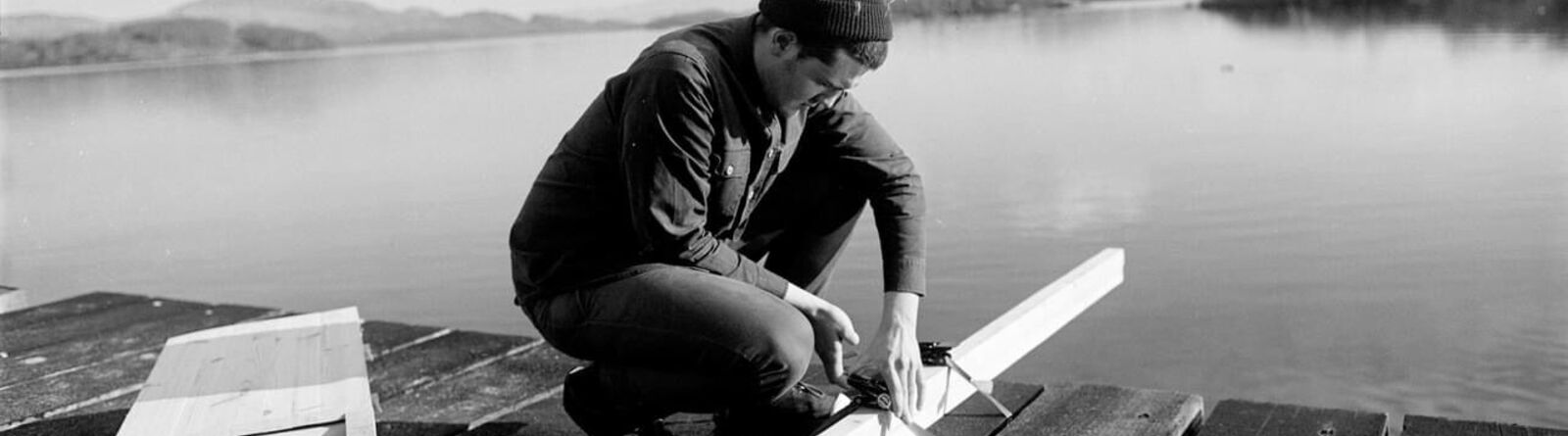 Artist in Residence on a Dock