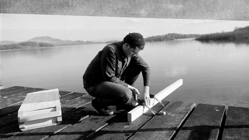 Artist in Residence on a Dock